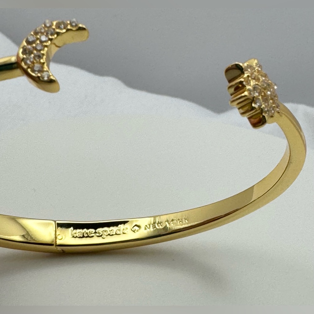 Kate Spade Stargaze Open Hinged Bracelet NWT with Dust Bag Moon & Star w/Dustbag - Picture 4 of 5